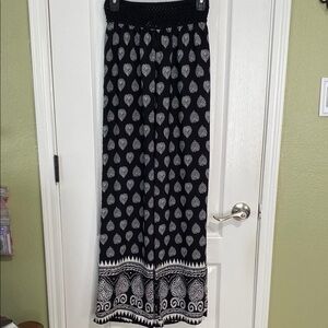 a'gaci Black and White Track Pants with Paisley Print